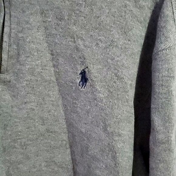 Polo Ralph Lauren Heather Gray Pony Logo Quarter Zip Pullover Windbreaker Jacket - Picture 6 of 11